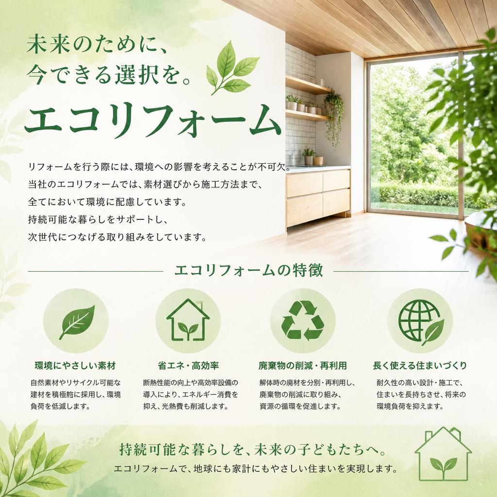 エコリフォームで環境に配慮